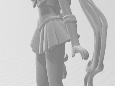 Bonecos 3d style manga anime warrior sailor moon caricato 3D Print Model