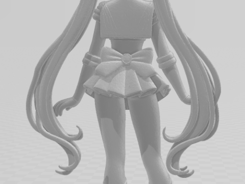 Bonecos 3d style manga anime warrior sailor moon caricato 3D Print Model