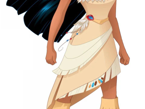 Bonecos gaya 3d manga anime prajurit wanita pocahontas caricato Model Cetak 3D