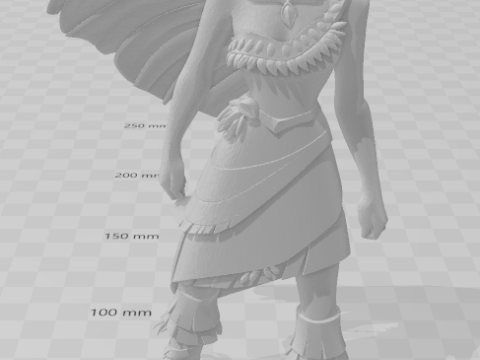 Bonecos 3d style manga anime warrior women pocahontas caricato 3D Print Model