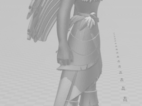 Bonecos 3d style manga anime warrior women pocahontas caricato 3D Print Model