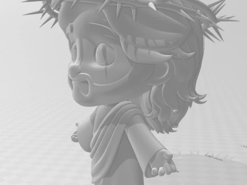 Bonecos 3d style manga anime jesus cristo caricato 3D Print Model