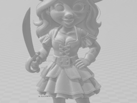 Bonecos 3d style manga anime pirata women caricato 3D Print Model