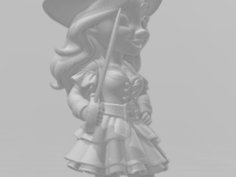 Bonecos 3d style manga anime pirata women caricato 3D Print Model