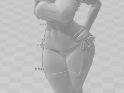 Bonecos 3d style manga anime lolli women caricato 3D Print Model