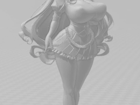 Bonecos 3d style manga anime lolli women caricato 3D Print Model