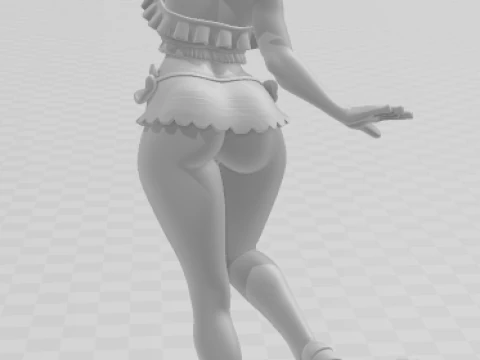 Bonecos 3d style manga anime lolli women caricato 3D Print Model