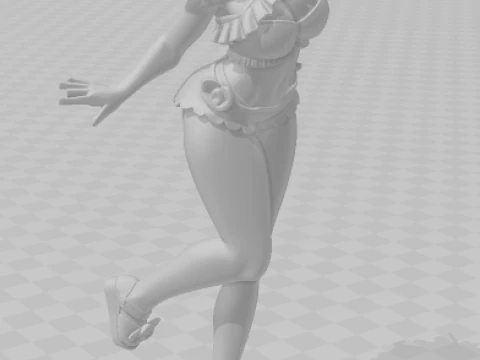 Bonecos 3d style manga anime lolli women caricato 3D Print Model