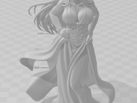 Bonecos 3d style manga anime lolli women saori saint seiya caricato 3D Print Model