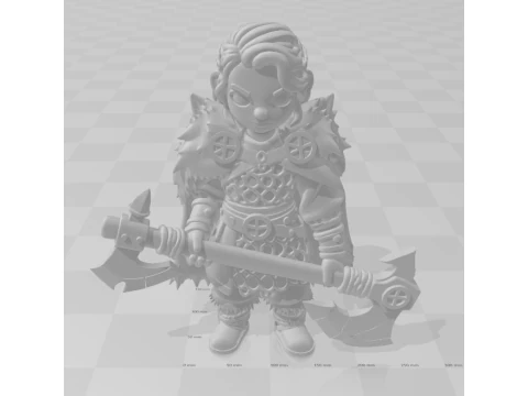 Bonecos estilo 3d manga anime lolli mujeres vikingo caricato Modelo de impresión 3D