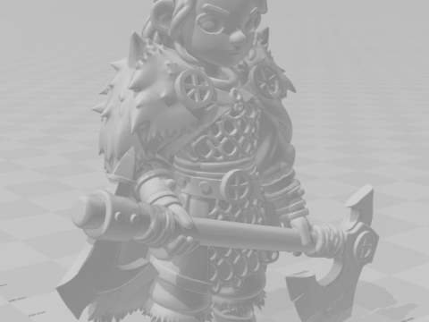 Bonecos 3d style manga anime lolli women viking caricato 3D Print Model