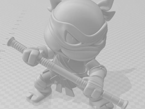 Bonecos 3D-Stil Manga Anime Turtle Mutant Ninja Caricato 3D Druckmodell