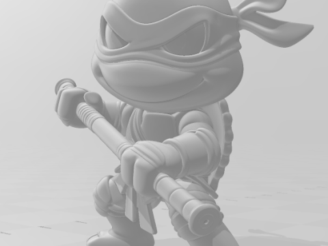 Bonecos 3d style manga anime turtle mutante ninja caricato 3D Print Model