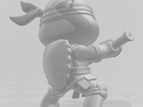 Bonecos 3d style manga anime turtle mutante ninja caricato 3D Print Model