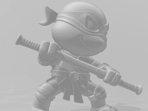 Bonecos 3d style manga anime turtle mutante ninja caricato 3D Print Model