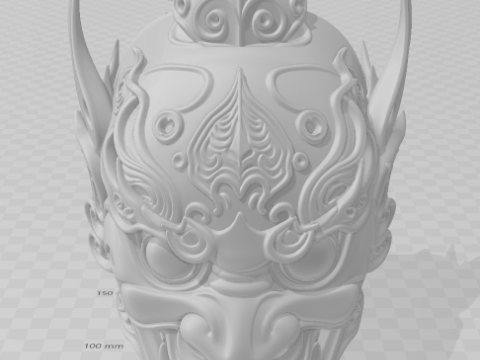 Bonecos 3d style manga anime mask chines caricato 3D Print Model