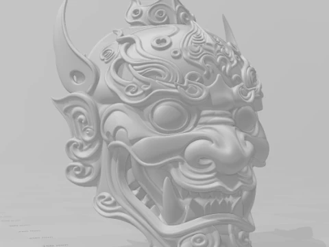 Bonecos 3d style manga anime mask chines caricato 3D Print Model