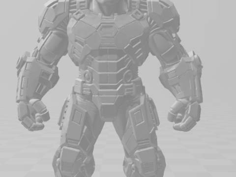 Bonecos 3D-stijl manga anime hulk gewapende pantsercaricato 3D printmodel