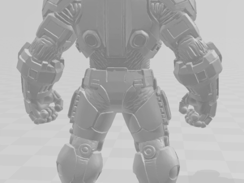 Bonecos 3D-stijl manga anime hulk gewapende pantsercaricato 3D printmodel