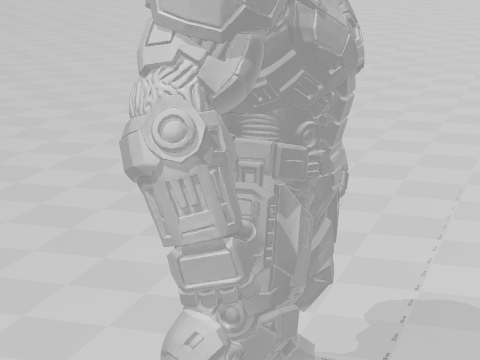 Bonecos 3D-stijl manga anime hulk gewapende pantsercaricato 3D printmodel