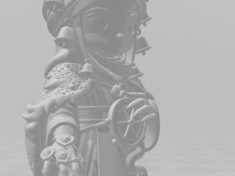 Bonecos 3d style manga anime warrior desert magician caricato 3D Print Model