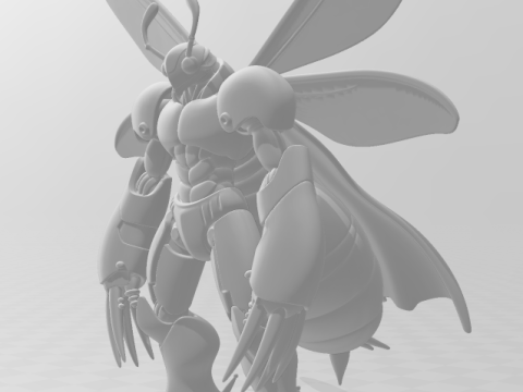 Bonecos 3D 风格漫画动漫战士蜜蜂巨人 abelho caricato 3D 打印模型