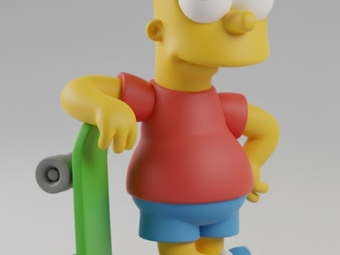Bonecos 3d style manga anime bart simpsons caricato 3D Print Model