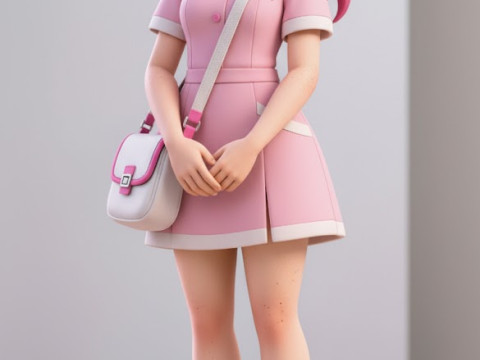 Bonecos 3d style manga anime lolli women caricato 3D Print Model