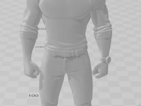 Bonecos 3d style manga anime man style caricato Modello di stampa 3D