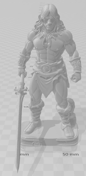 Bonecos 3d style manga anime man style conan barbaro caricato Modello di stampa 3D .c4d .max .obj .3ds .fbx .stl .blend