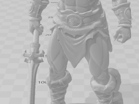 Bonecos 3d style manga anime man style conan barbaro caricato Modello di stampa 3D