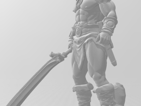 Bonecos 3d style manga anime man style conan barbaro caricato Modello di stampa 3D