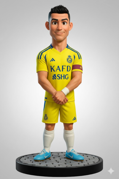 Bonecos 3D-Stil Manga Anime Mann CR7 Caricato 3D Druckmodell .c4d .max .obj .3ds .fbx .stl .blend