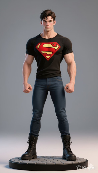 Bonecos 3d style manga anime man style shirt superman caricato 3D Print Model .c4d .max .obj .3ds .fbx .stl .blend 