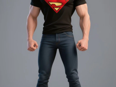 Bonecos 3d style manga anime camicia stile uomo superman caricata Modello di stampa 3D