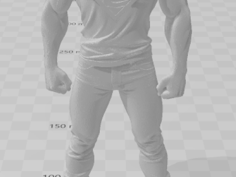 Bonecos 3d style manga anime man style shirt superman caricato 3D Print Model