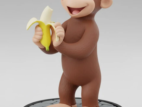 Bonecos 3d style manga anime monkey jorge curioso caricato 3D Print Model