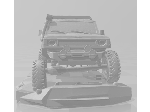 बोनकोस 3डी स्टाइल मंगा एनीमे कैरो जीप ऑफ रोड कारें कैरिकैटो 3D प्रिंट मॉडल
