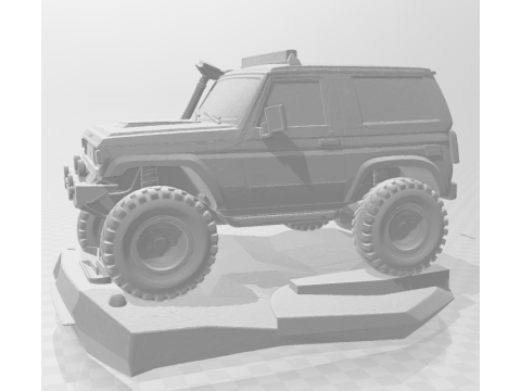 Bonecos 3d stil manga anime carro jeep off road arabaları karikatür 3D Baskı Modeli