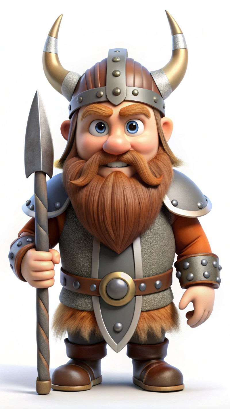 Bonecos 3d tarzı manga anime viking karikatürü 3D Baskı Modeli .c4d .max .obj .3ds .fbx .stl .blend 