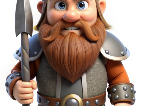 Bonecos estilo 3d mangá anime viking caricato Modelo de Impressão 3D