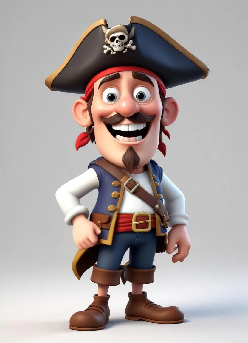 Bonecos 3d style manga anime pirata caricato 3D Print Model .c4d .max .obj .3ds .fbx .stl .blend 