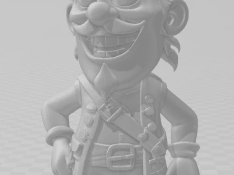 Bonecos 3d style manga anime pirata caricato 3D Print Model