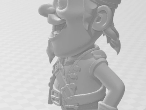 Bonecos 3d style manga anime pirata caricato 3D Print Model