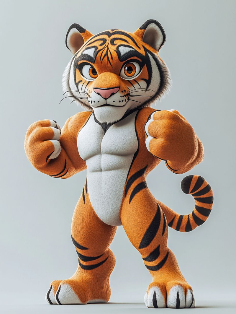 Bonecos 3D-Stil Manga Anime Gepard Krieger Caricato 3D Druckmodell .c4d .max .obj .3ds .fbx .stl .blend 