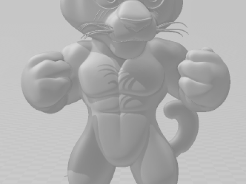 Bonecos 3D-Stil Manga Anime Gepard Krieger Caricato 3D Druckmodell