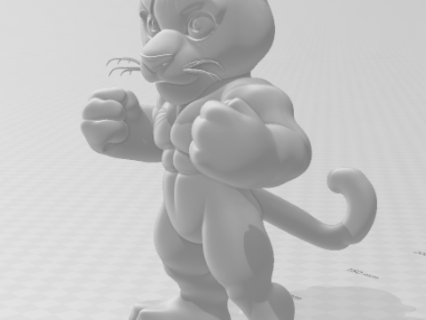 Bonecos 3D-Stil Manga Anime Gepard Krieger Caricato 3D Druckmodell