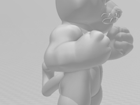 Bonecos 3D-Stil Manga Anime Gepard Krieger Caricato 3D Druckmodell