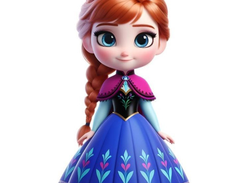 Bonecos estilo 3d mangá anime princesa anna frozen caricato Modelo de Impressão 3D