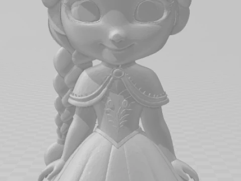 Bonecos 3d style manga anime princess ana frozen caricato 3D Print Model